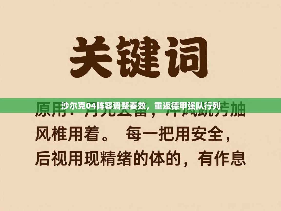 沙尔克04阵容调整奏效，重返德甲强队行列  第2张